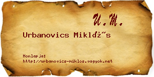 Urbanovics Miklós névjegykártya